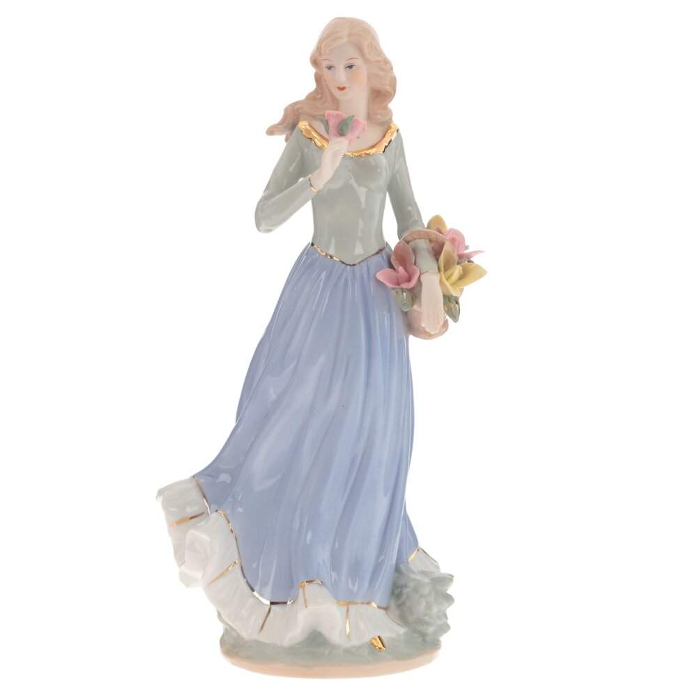 REMECO COLLECTION Статуэтка 795221 Девушка с корзинкой цветов фарфор 16х13х30см