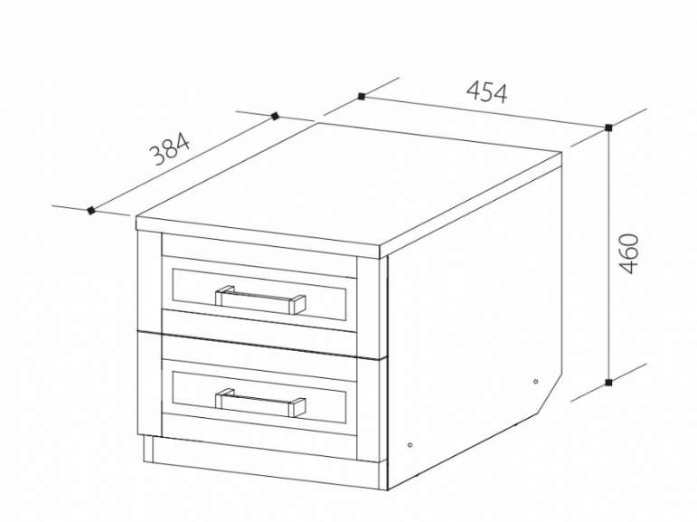Ивушка-10  Тумба прикров.   фасад Прованс МДФ мат.Сноу матов./Дуб Делано  В46*Ш45*Г38 