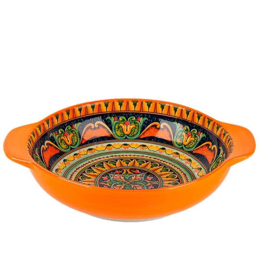 NOUVELLE HOME Arabesque оранжевый Салатник 0860224 с ручками 1200мл 25х20,5х6см