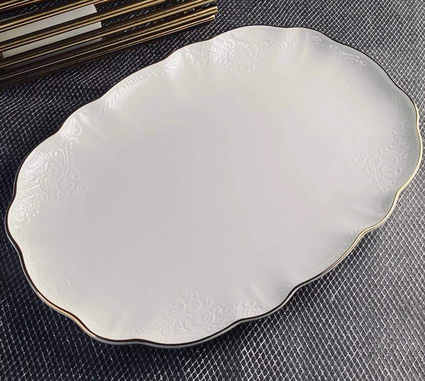 LENARDI Maria Gold Блюдо 226-189 овальное с волнистым краем 41см 