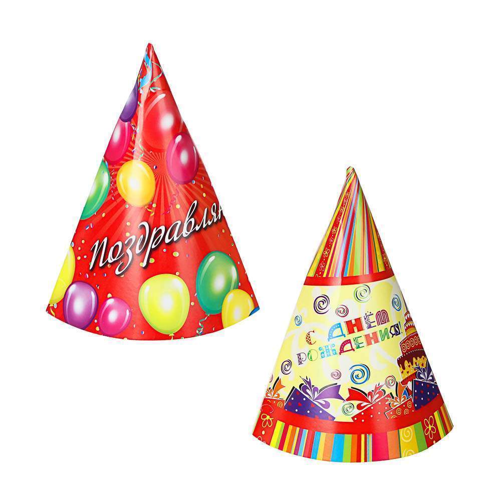 КАПИТАН ВЕСЕЛЬЧАК Набор колпаков д/праздника 585-014 6шт бумага 40х20см 530143/151