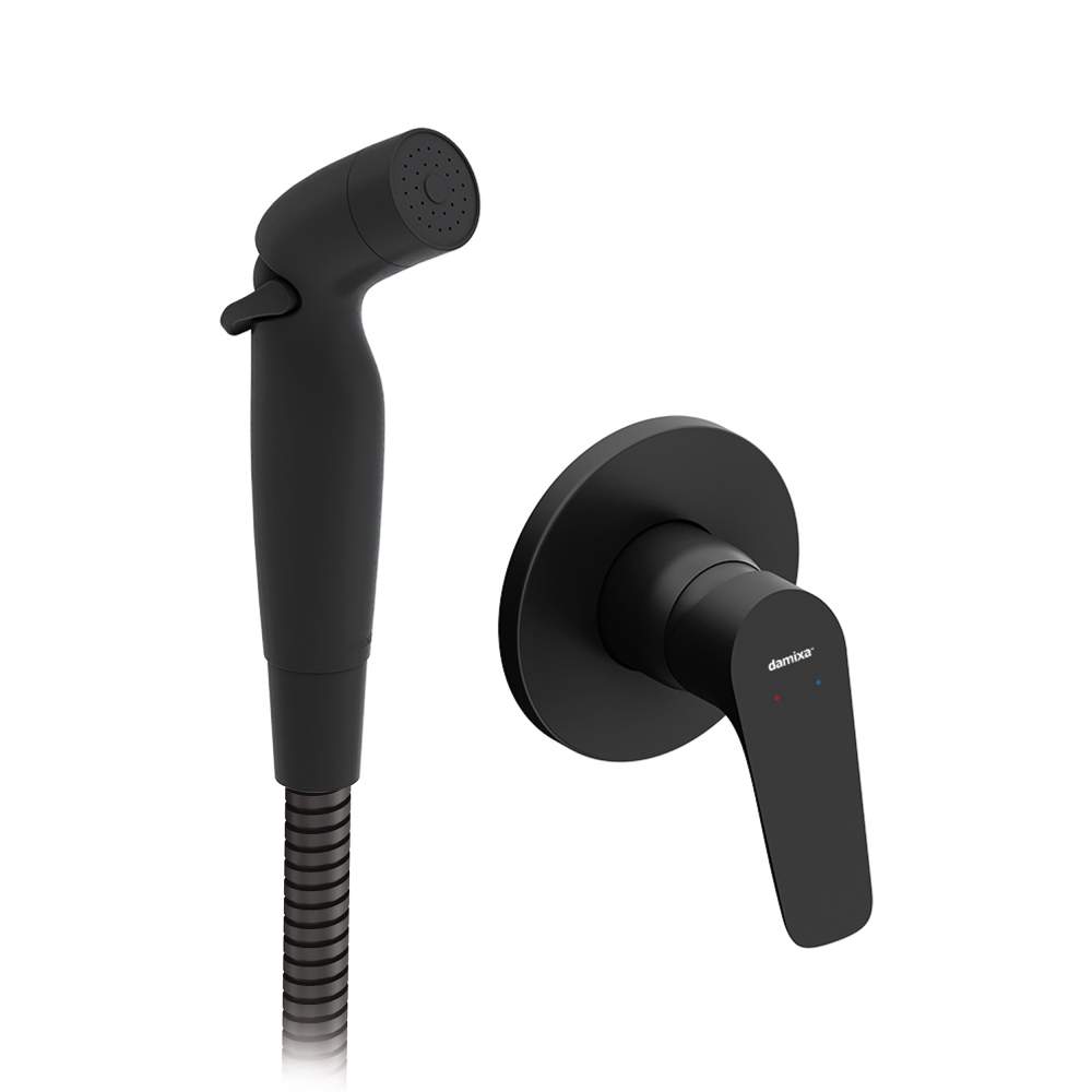 Смеситель  Jupiter  777510300 монт.в стену с гиг.душем черный