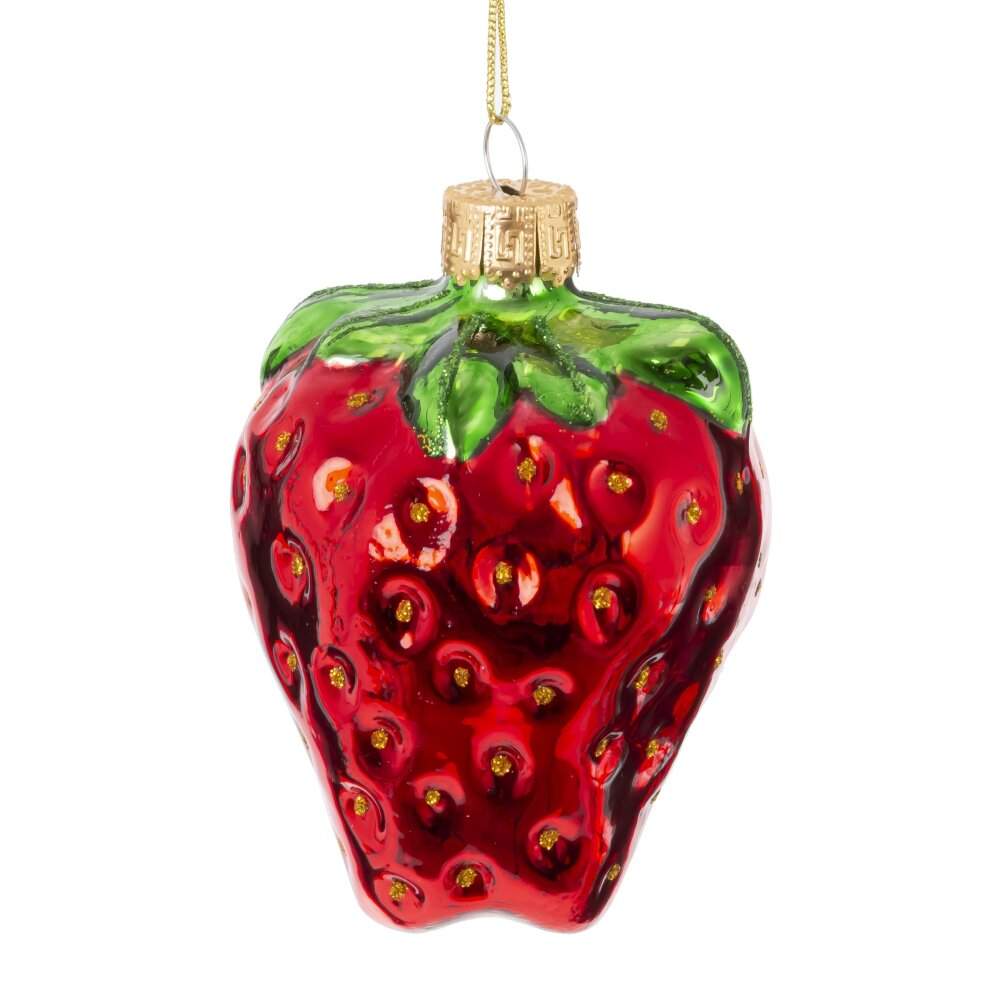 REMECO COLLECTION Игрушка елочная 824639 Клубника 7х7х10см (стекло)  