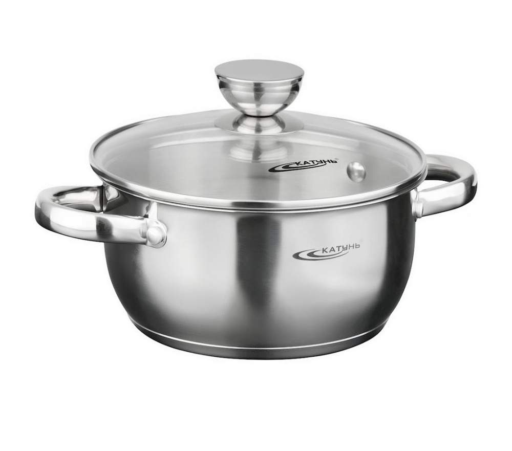 КАТУНЬ Антея Кастрюля 3,0л 20см капсул дно для всех типов плит /нерж/ КТ05-D-20