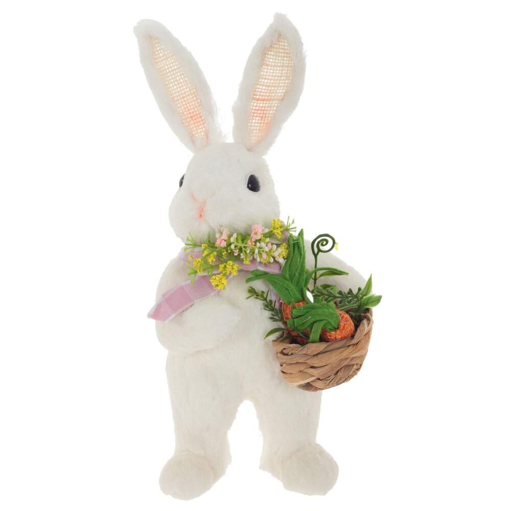 REMECO COLLECTION Фигурка декоративная 797603 Заяц с корзинкой L13 W11 H30см текстиль/полимер