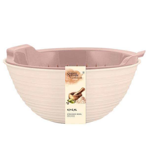 PLASTIC REPUBLIC Дуршлаг 2400мл+миска 4100мл шампань SE400710001 250х250х125мм
