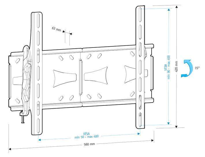 Кронштейн HOLDER TV  LCDS-5071  черный глянец  37-55"
