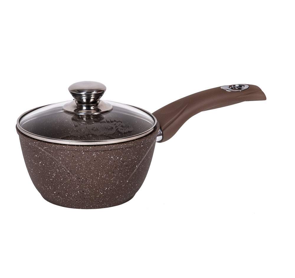 МЕЧТА Гранит Brown Ковш 81806 с крышкой 1,2л несъемная ручка АП покрытие 