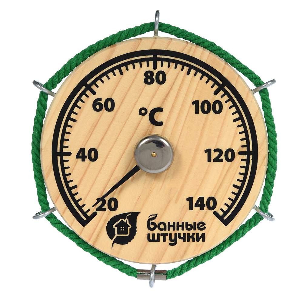Термометр д/бани и сауны Банные штучки 18054 Штурвал сосна/металл 14х14х2см