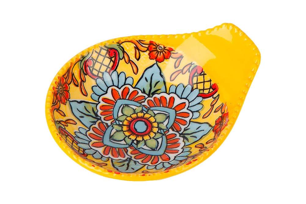 NOUVELLE HOME Arabesque желтый Блюдце для оливок 0860149 12х10х3см