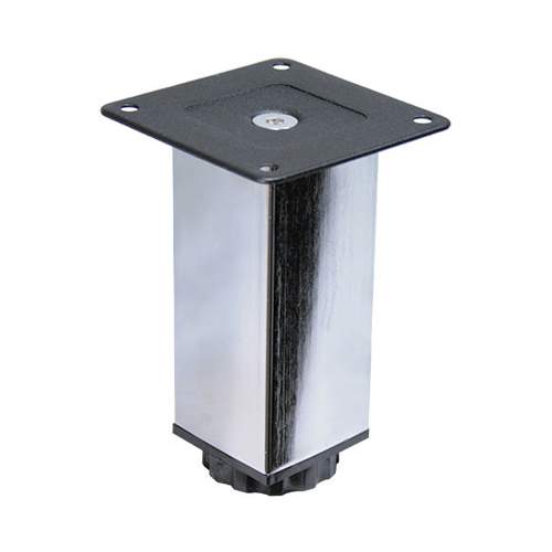 Опора мебельная  регулируемая 40х40 Н 100мм квадратная  Хром