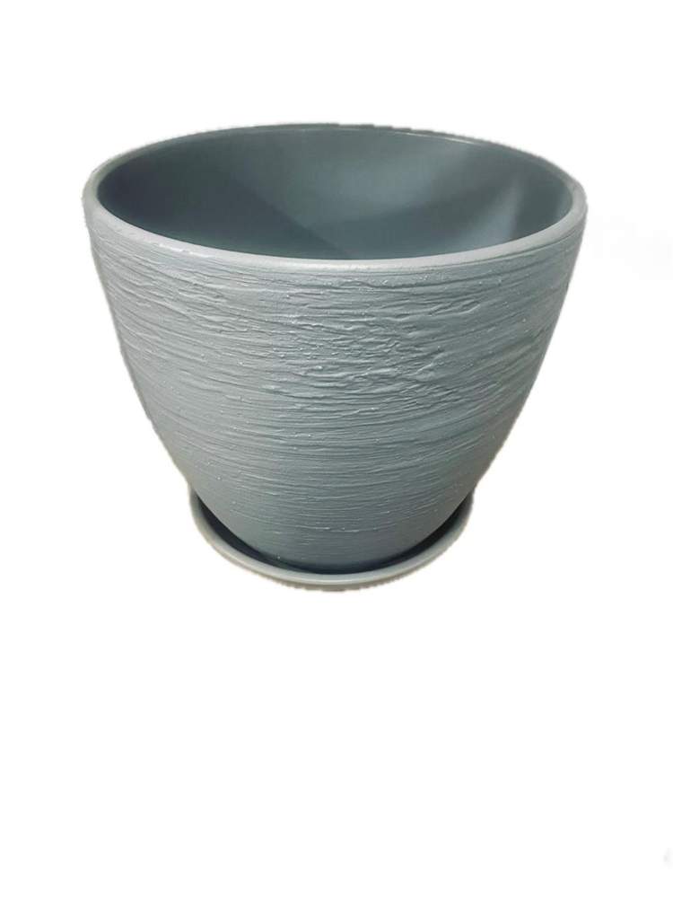 Горшок  Высокий овал Лофт серый №4 (D18) 2,5л СД278