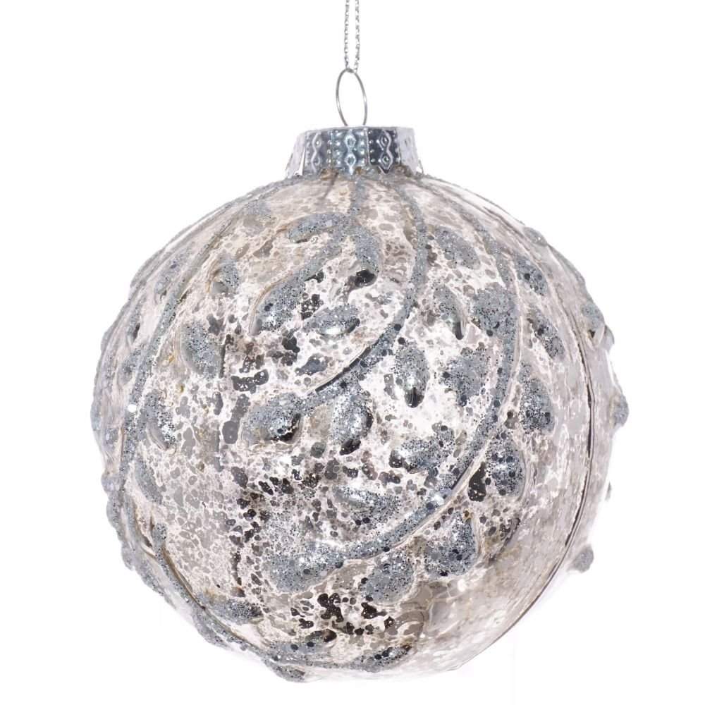 REMECO COLLECTION Игрушка елочная Шар 721297 Винтаж серебро стекло 8см
