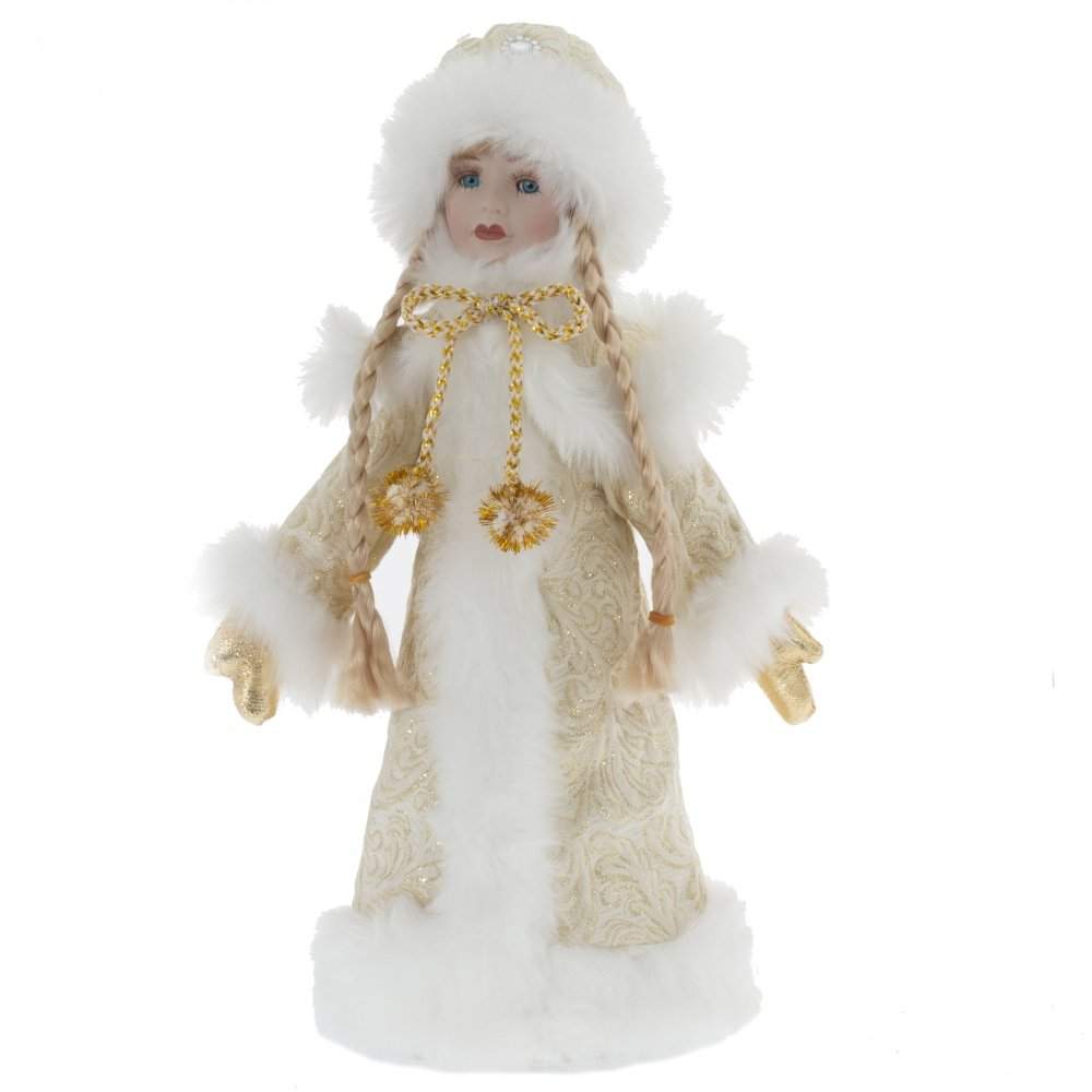 REMECO COLLECTION Снегурочка 722239 в золотой шубке 17х17х39см с емкостью д/подарков