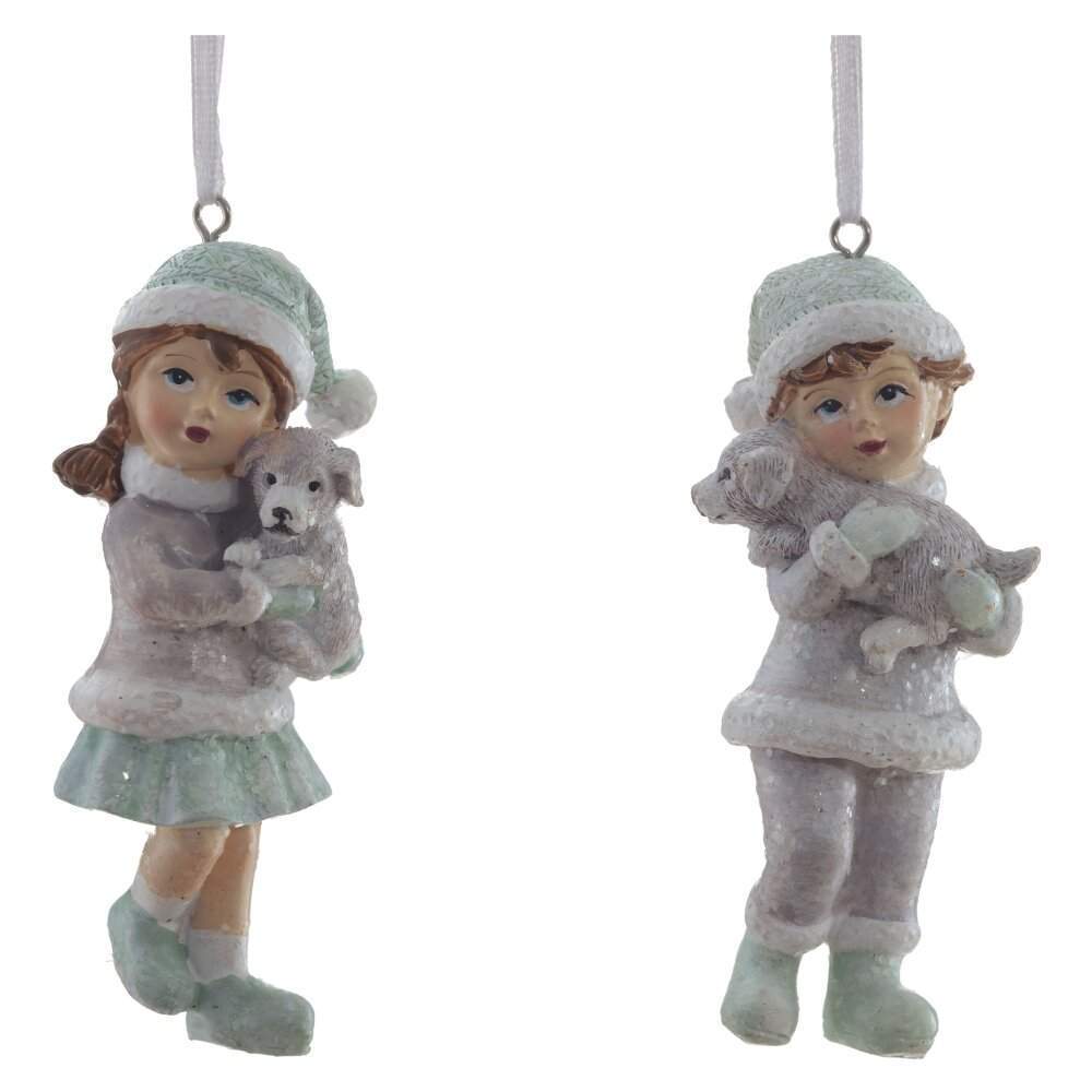 REMECO COLLECTION Украшение 782421 подвесное Дети мятный/розовый 4,5х4х10,5см (полимер) 