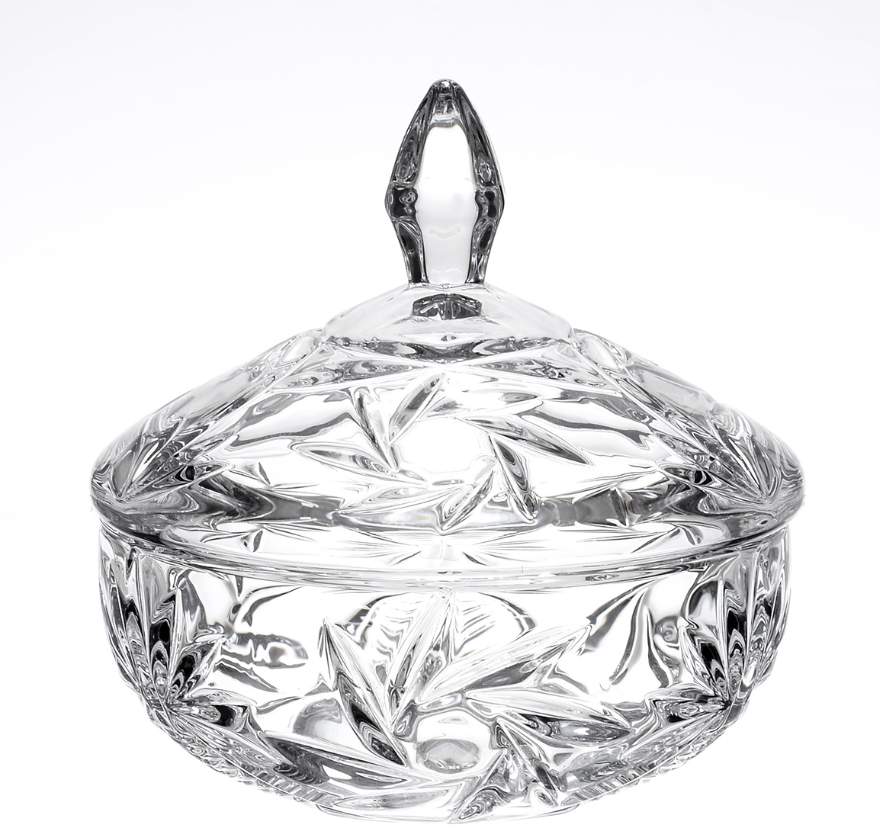 CRYSTALITE BOHEMIA Ваза Pinwheel 15см д/конфет с крышкой стекло 21447