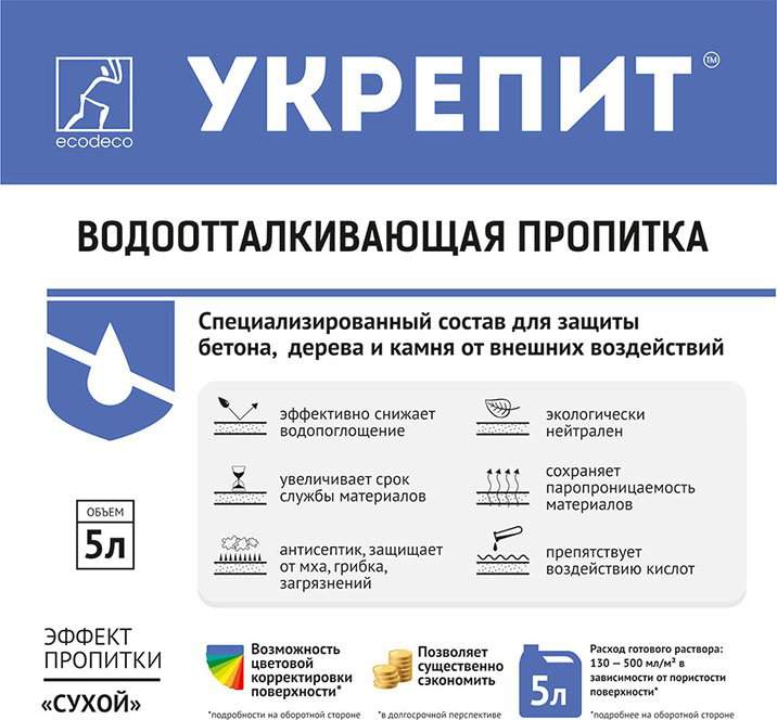 Пропитка Укрепит С водоотталкивающая 1л