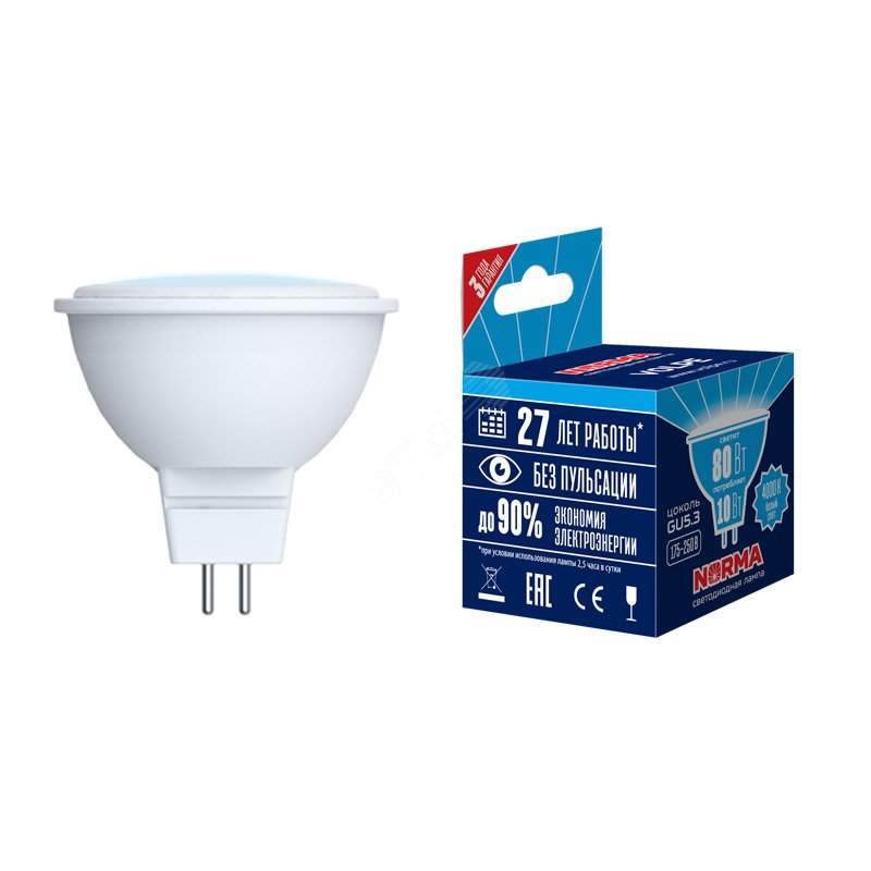 Лампа Uniel LED-JCDR-10W/NW/GU5.3/NR  Norma ТМ Volpe UL-00003841