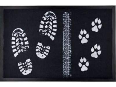 Коврик придверный  60х90 ПВХ "Следы" 