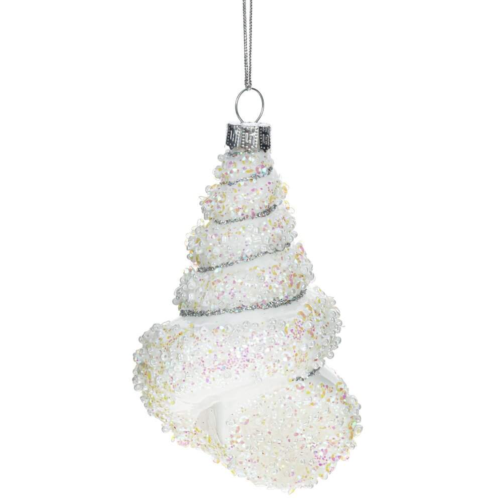 REMECO COLLECTION Игрушка елочная 794456 Ракушка 7х7х12см (стекло)  