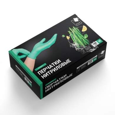 Перчатки нитриловые стандарт+ мятные  L 100шт SEMPMI3