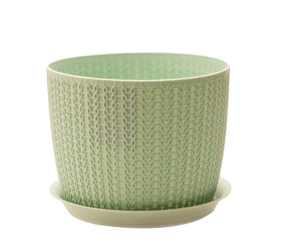 Кашпо  Вязание  М3120  1,9л  d.15,5  фисташк.