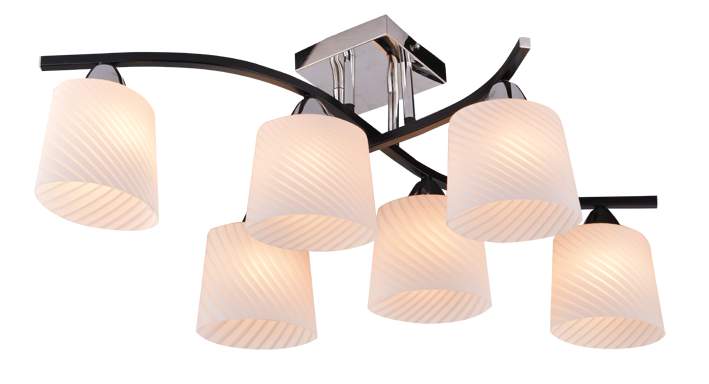 1025.109.06 Св-к потолоч. ALLEN E14 6x60W 220V черный/хром