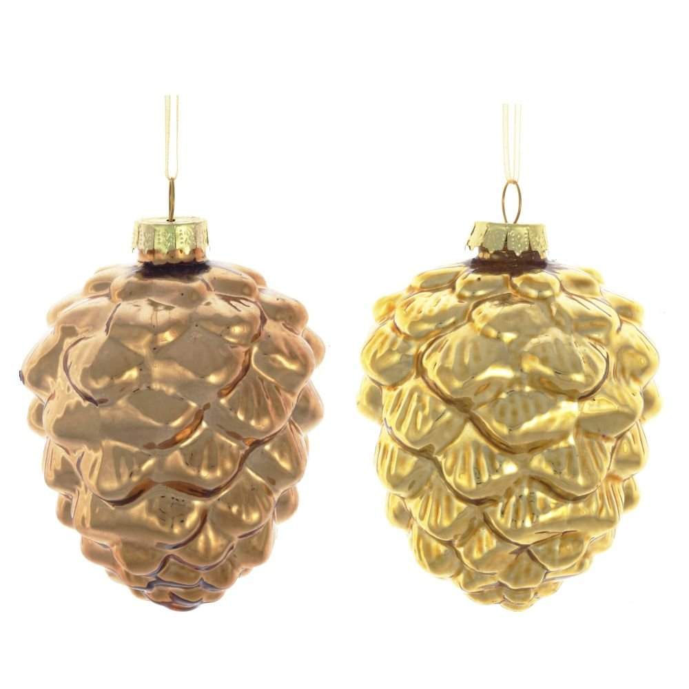 REMECO COLLECTION Игрушка елочная Шишка 719825 стекло 7,5х7,5х9,5см 2 вида