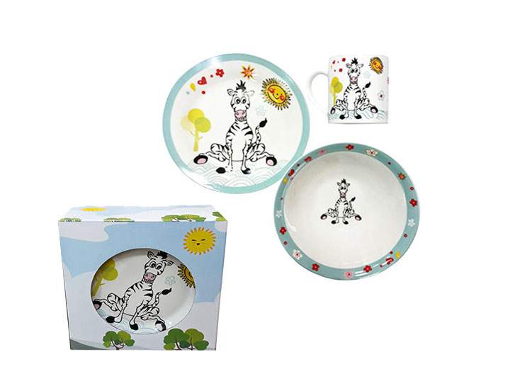 ФОКУС Набор детской посуды Зебра 3пр. 3-3201