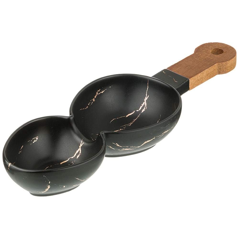 LEFARD Золотой мрамор BLACK Менажница 412-136 дерев.руч. 34*11.3*5см