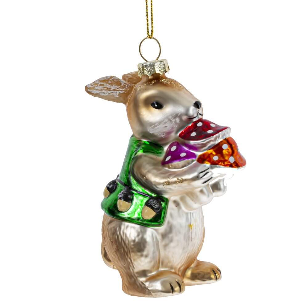 REMECO COLLECTION Игрушка елочная 812277 Зайчик 7х5х10,5см (стекло)  