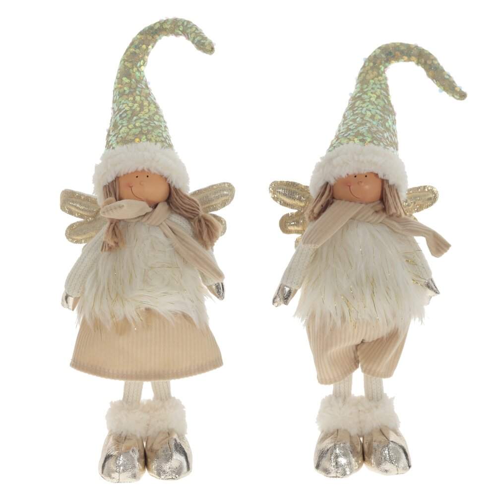 REMECO COLLECTION Игрушка набивная 791494 Ангел Мальчик/Девочка крем/золото 18х10х58см 2 вида 