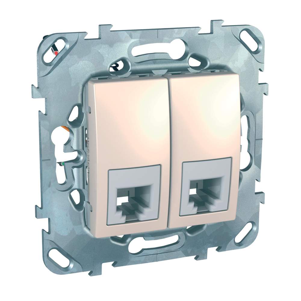 Розетка SE Unica Беж. ТЛФ 2-ая 4 контакта  MGU5.9090.25ZD