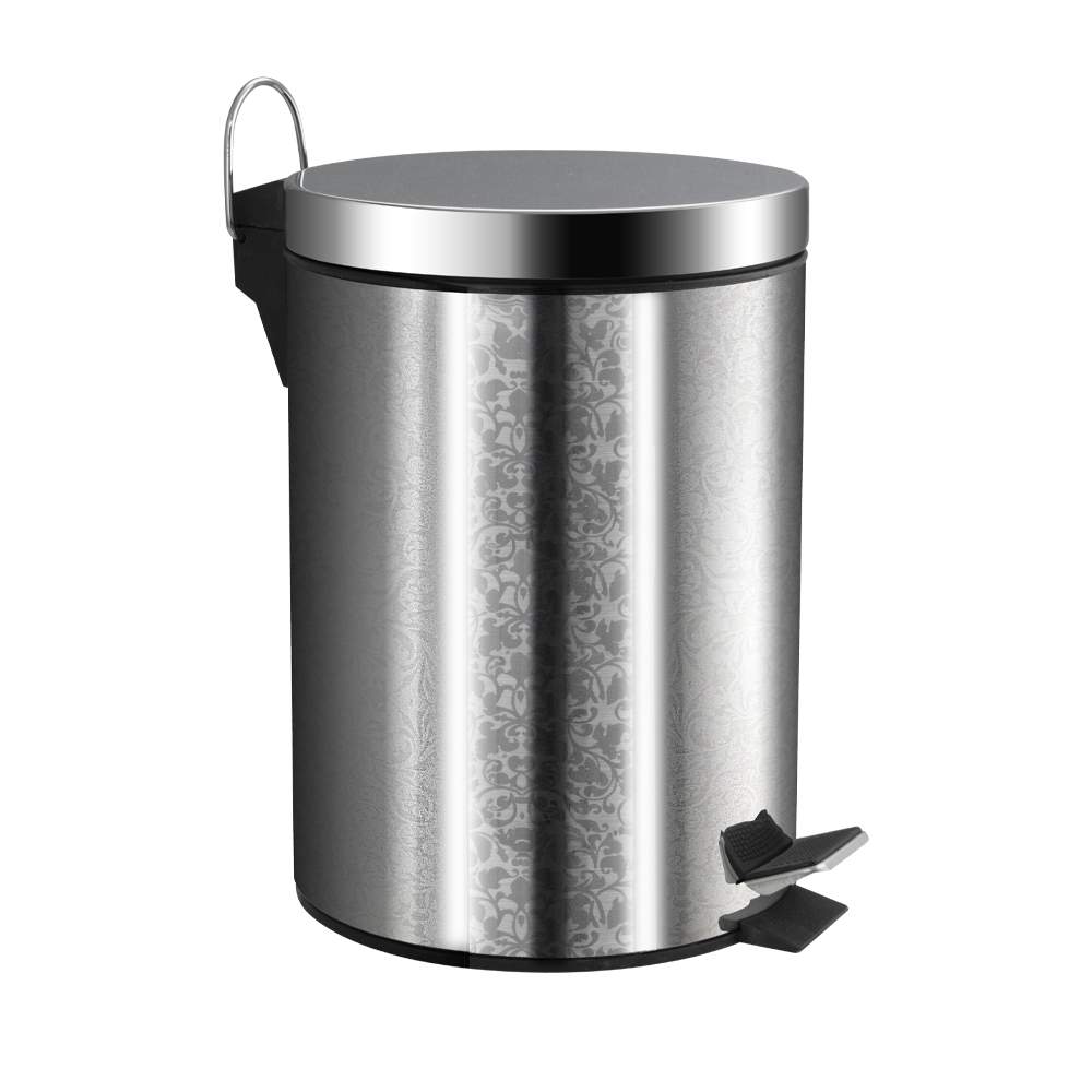 *Ведро круглое   5л с пед. нерж. с педалью с орнаментом Санакс  505