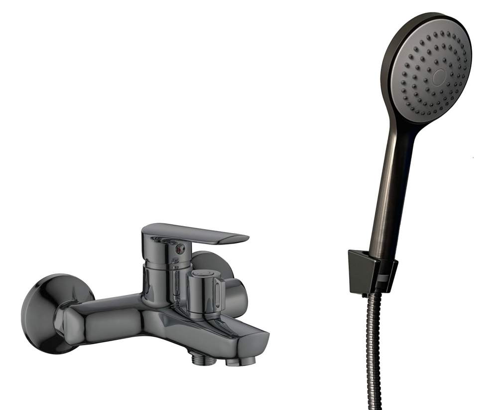 Смеситель Lagos Gun Metal д/ванны, кор/изл. , с акс. LG54GM