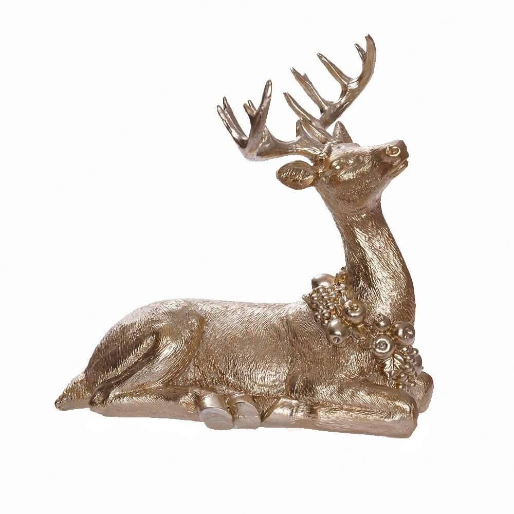 REMECO COLLECTION Фигурка 793872 Олень с венком из фруктов золото 21х12,5х22,5см