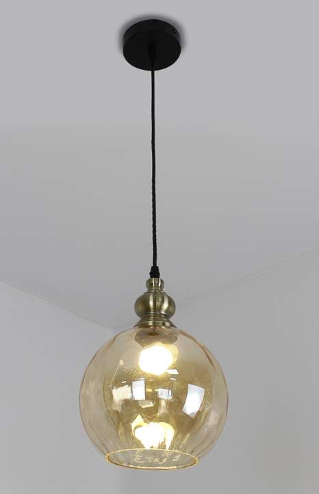 Светильник ZAR one R 1xE27-200х1050-Black/Gold/Clear-220-IP20