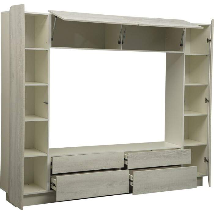 Шкаф многоцелев. Лаванда-2 ЛДСП(белый/бетон пайн бел/ДВПО белый)