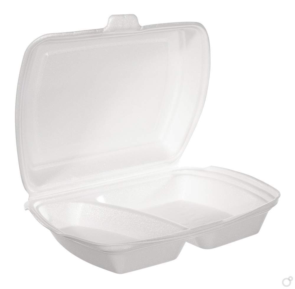 Ланч-бокс 2-секц. 247х206х65мм белый ВПС 17-2554 (100)