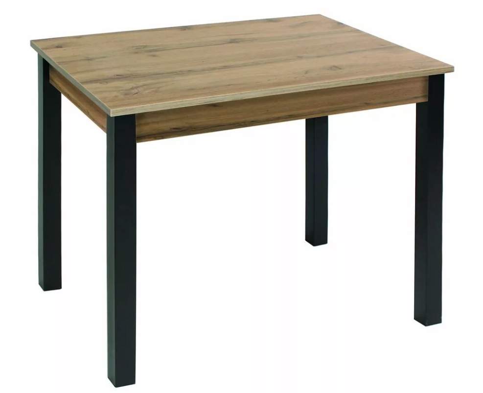 Стол Обеденный Стиль 5  б/полки лофт 1200*700 дуб вотан/50*50 черный муар