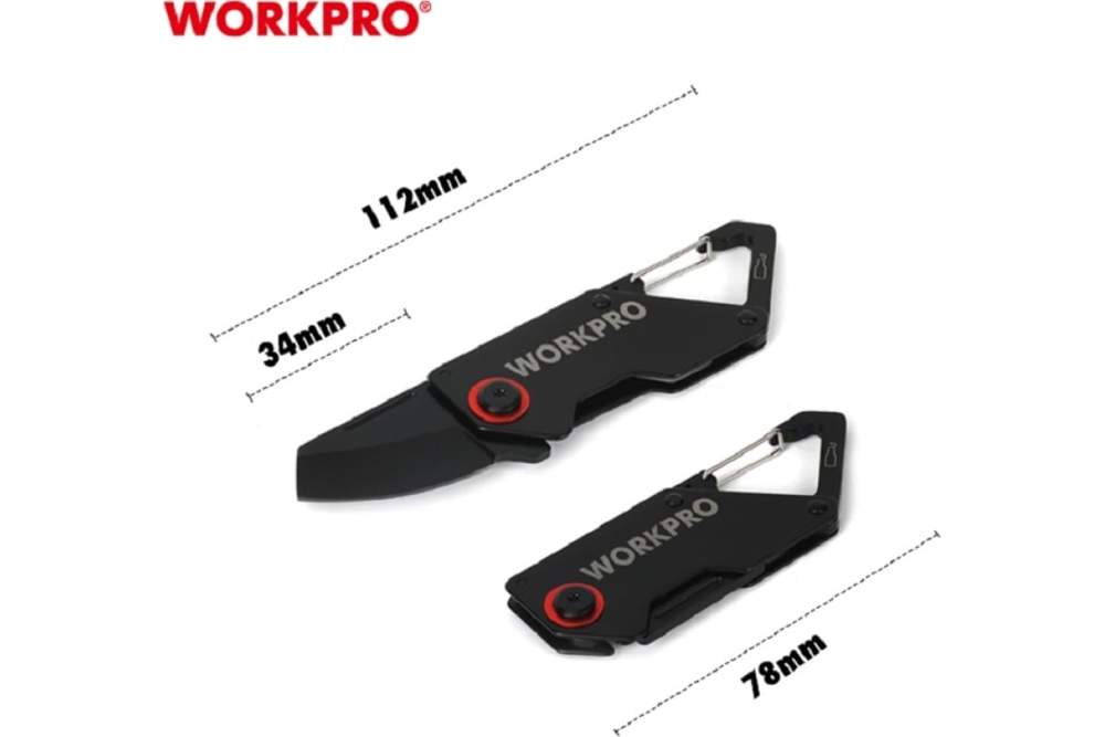 Нож WORKPRO складной 1,5"  WP381009