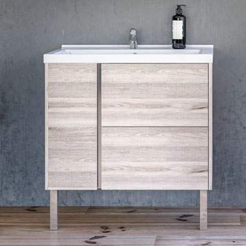 Тумба Стоун 80  + Раковина Миранда-80 Сосна