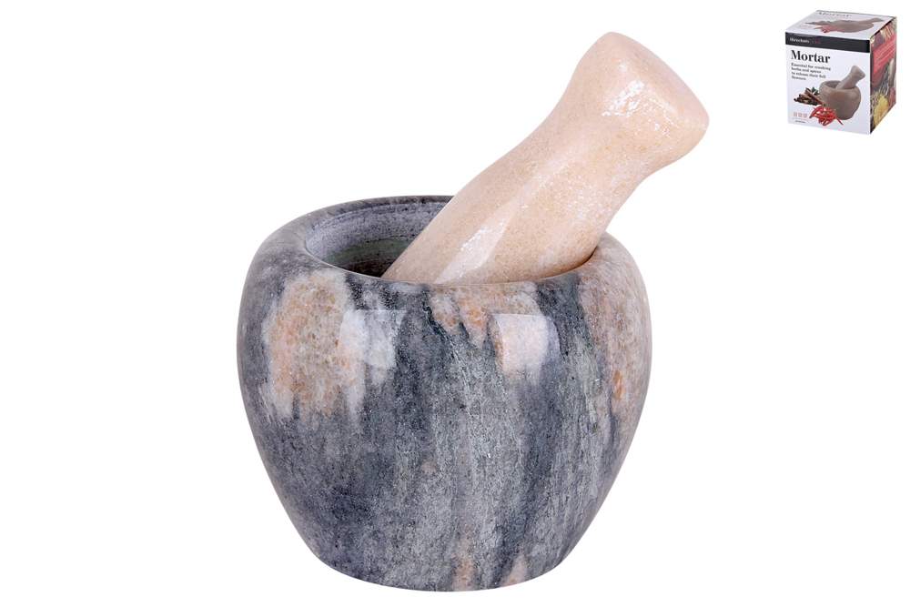 КОРАЛЛ Ступка 172528/5030 с пестиком мрамор крем 11*11*12см
