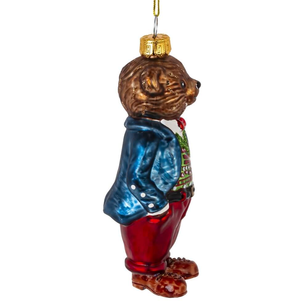 REMECO COLLECTION Игрушка елочная 813798 Медведь 5х4х11см (стекло)  