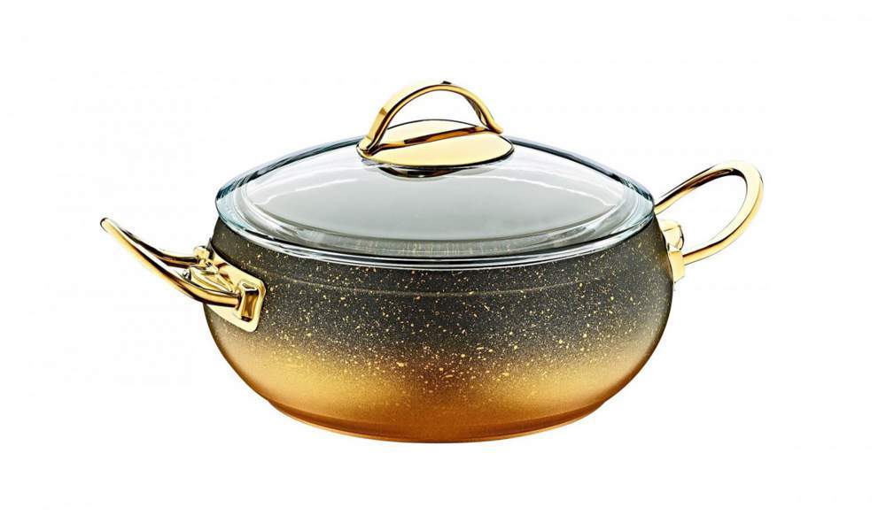 O.M.S. Gold Кастрюля 3141-IND-18 Gd 2л 18х8см индукция АП покрытие