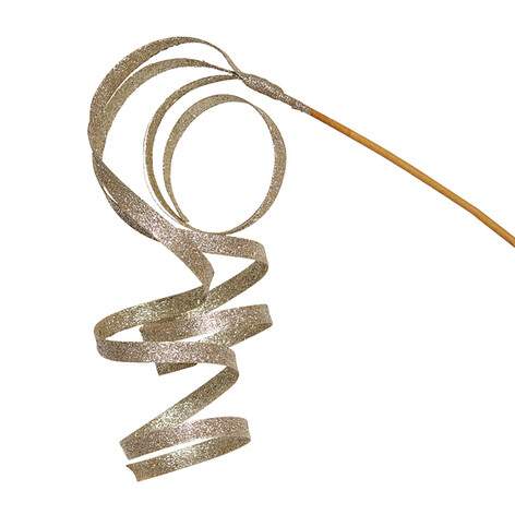 HOLIDAY CLASSICS Лента Завиток декоративная шампань с пайетками 60см FLS717