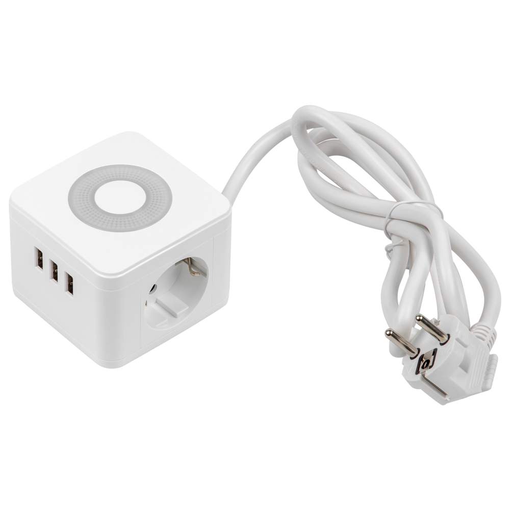 Удлинитель S-GCD2-1,5SBU WHITE Standart с/з, шнур 1,5м, 2гн., 3 USB 16А Белый ТМ Uniel UL-00011249