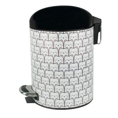 Ведро круглое   5л с пед. нерж. сталь  БЕЛОЕ-КОШКИ 2105