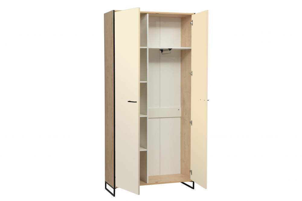 Шкаф д/одежды 46.07 Доната (дуб бунратти св./белый/бежевый)