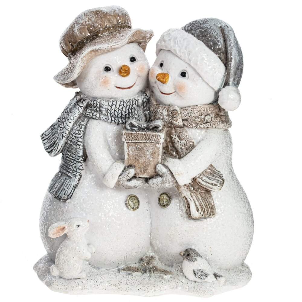 REMECO COLLECTION Фигурка 791674 Снеговики с подарком 10,5х6,5х12,5см (полимер)  